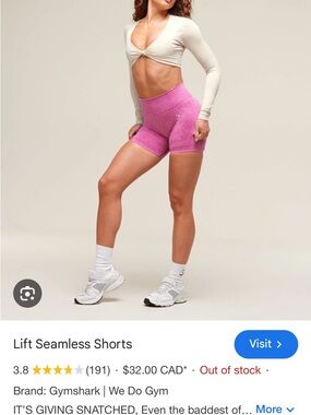 Gymshark Pink Lift Seamless Bike Shorts